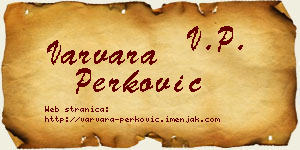 Varvara Perković vizit kartica